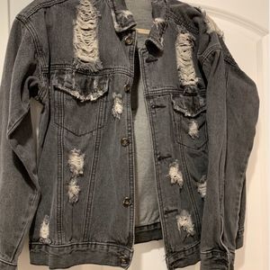 Distressed Grey Denim Jacket